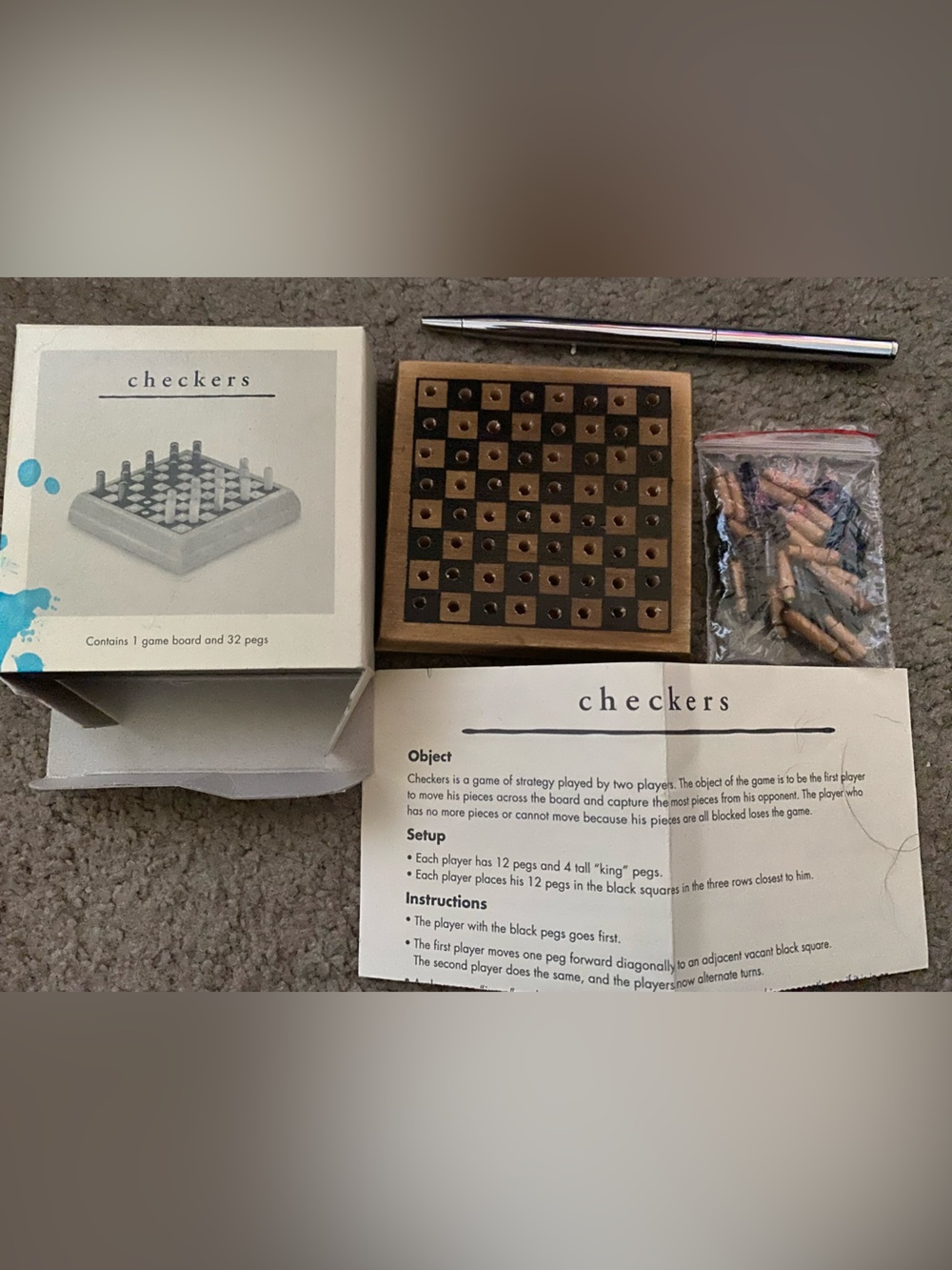 Checkers Travel Game Set